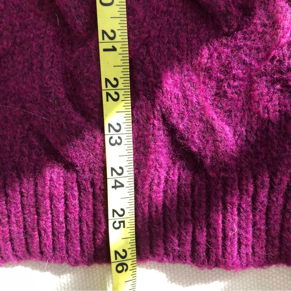 Nine West Purple wool blend Cable knit Mock Turtleneck sweater XL - Picture 9 of 9